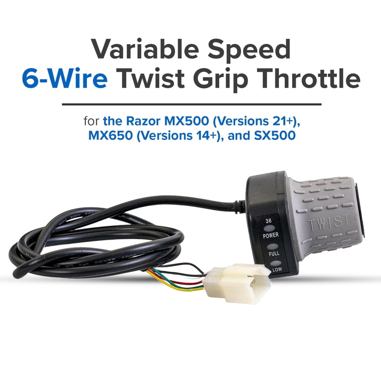 AlveyTech Variable Speed 6-Wire Twist Throttle for Razor MX500