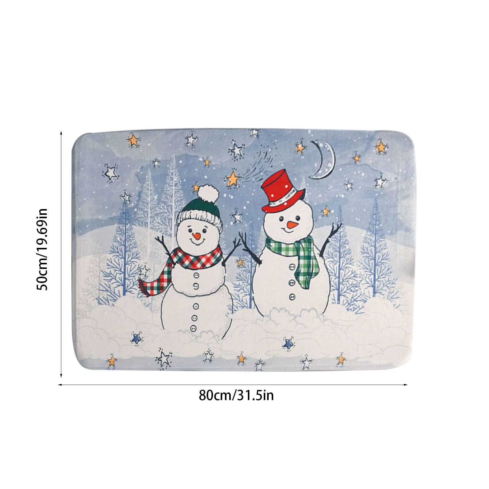 HongHeng Bath Mats for Bathroom,Bathroom Mats Rugs, Christmas Snowman Washable Cover Floor Rug Carpets Floor Mat Bathroom Decorations 19x31 Inches for Kitchen Bedroom Indoor