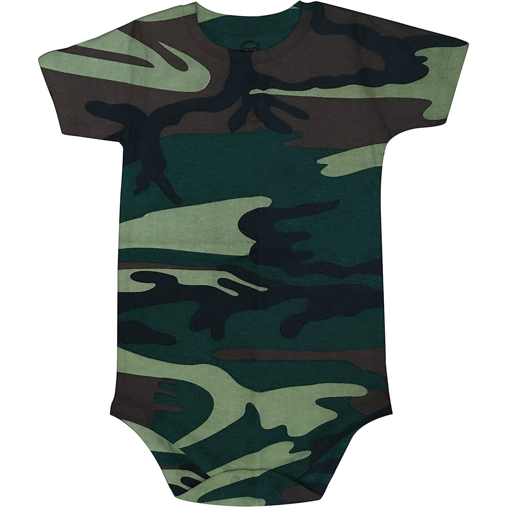 CBObaby Adaptive Short Sleeve Bodysuit, Kids & Teens Special Needs, Green Camouflage 8-10