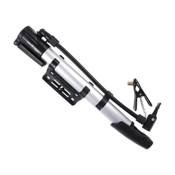 GOOHOCHY Bike Floor Pump High Volumn Aluminum Alloy Floor Pump for Road Mountain Bike Tire Simple from to Valves (Silver White)