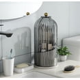 thumbnail image 5 of Dustproof Toothbrush Holders with Cover, Rotating Electric Toothbrush and Toothpaste Holder for Bathroom Countertop, 3 Slots Makeup Brushes Organizer, Grey White, 5 of 5