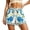 Blue, variant on Women's Boho Floral Print Shorts Drawstring High Waisted Wide Leg Beach Vacation Outfits