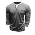 thumbnail image 5 of GuangCheng Mens Slim Fit Henley Shirts,Long Sleeve,Casual Basic Tees,with Chest Pocket,Soft Comfortable Daily Wear Tops,Gray,Size XL, 5 of 8