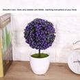 thumbnail image 5 of Artificial Ball Plant Bonsai Fake Potted Plant Home Office Desk Decor (Purple), 5 of 8