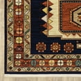thumbnail image 2 of 6' x 9' Blue Red Machine Woven Medallions Indoor Area Rug, 2 of 2