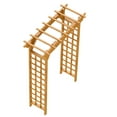 thumbnail image 6 of Holaki Wooden Arbor - [Sturdy Solid Wood Arch] for [Weddings, Ceremonies & Garden Decor] | [Plant Climbing Trellis] | [Warm Light Brown Finish] | 63" x 85", 6 of 19