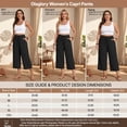 thumbnail image 4 of Olaglory Capri Pants for Women Drawstring Casual Palazzo Trousers with Pockets Loose High Waisted Wide Leg Lounge Lightweight Flowy Pants for women Summer, 4 of 8