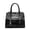 black, variant on Genuine Leather Cowhide Women's Crocodile Embossed Tote Bag, Top Handle Crossbody Satchel Purse