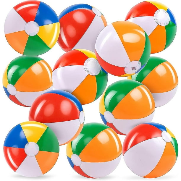 Pelotas de playa paquete de 12 juguetes inflables para piscina de 30 cm para juegos acuaticos de verano suministros para fiestas de cumpleanos para ninos juego combinado que incluye pel Walmart en lin...