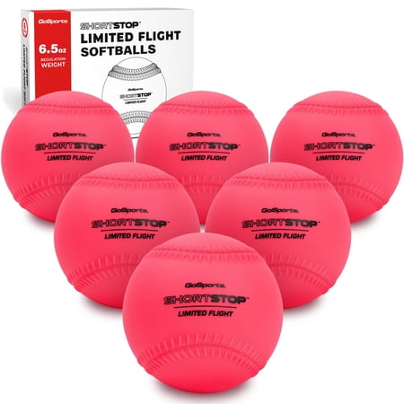 GoSports ShortStop Limited Flight Practice Softballs, 6 Pack