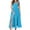 Sky Blue, variant on Tumotour Summer Dress For Women Floral Corset Dress Sleeveless Print Tie Dresses Maxi Flowy Slit Dress Beach Summer Loose Long Dresses