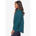 thumbnail image 3 of Roaman's Women's Plus Size Faux Suede Button-Front Shirt, 3 of 5