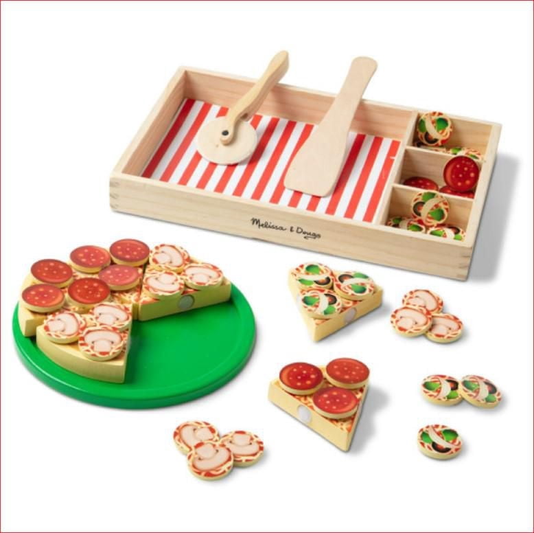 Melissa & Doug Wooden Pizza Play Food Set