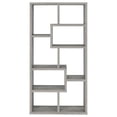 thumbnail image 4 of Newboti Furniture Geometric bookcase Seven (7) Shelves Storage Shelf Solid Wood Furniture 1pc Grey Driftwood 12889, 4 of 11