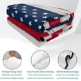 thumbnail image 4 of Full Quilt Set 78''x90'', Wooden American Flag Lightweight Bedspread Coverlet Set with 2 Pillow Shams, Independence Day Star Striped Flag Breathable All Season Quilt Bedding for Bedroom/Guest Room, 4 of 9