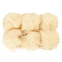 Uxcell Faux Fur Pom Poms for Hats, Fluffy Soft Fur Poms Balls with Elastic Loop, Beige 6Pack