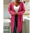 thumbnail image 2 of Langwyqu Autumn Winter Women Knit Long Hooded Cardigan Sweater With Pocket, 2 of 5