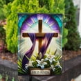 thumbnail image 2 of America Forever He is Risen Spring Easter Garden Flag, 12.5 x 18 inch Double Sided, Easter Cross and Lilies, Religious Easter Day Flag Christian Home Decor for Spring Outdoor and Outside Decoration, 2 of 5