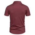 thumbnail image 4 of pstuiky camisetas para hombre, Camisa informal de negocios de color liso con solapa y botones de manga corta para hombre camisas casuales para hombre xxl, 4 of 6