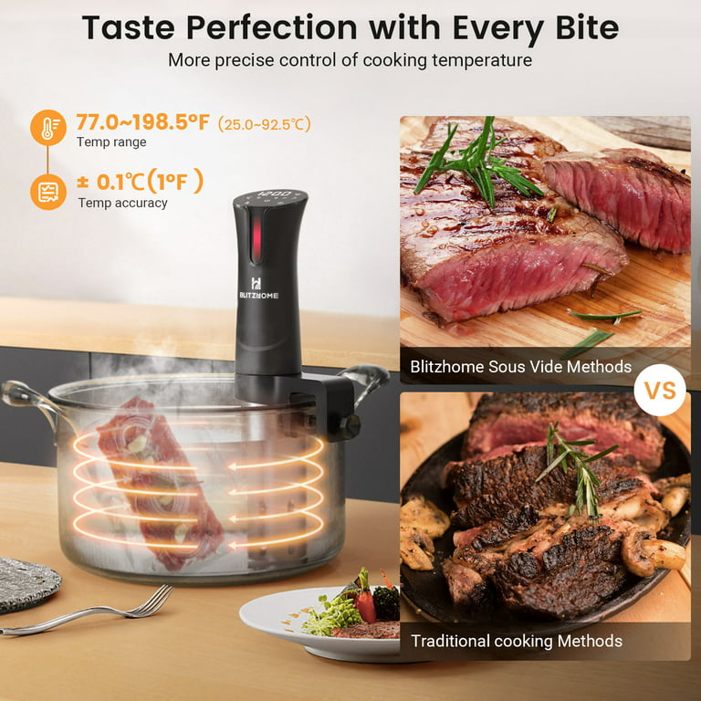  Greater Goods Kitchen Sous Vide - A Powerful Precision Cooking  Machine at 1100 Watts; Ultra Quiet Immersion Circulator With a Brushless  Motor, (Onyx Black) : Home & Kitchen