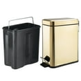 thumbnail image 6 of mDesign  1.3 Gallon Rectangle Metal Step Can with Liner/Handle, Soft Brass, 6 of 8