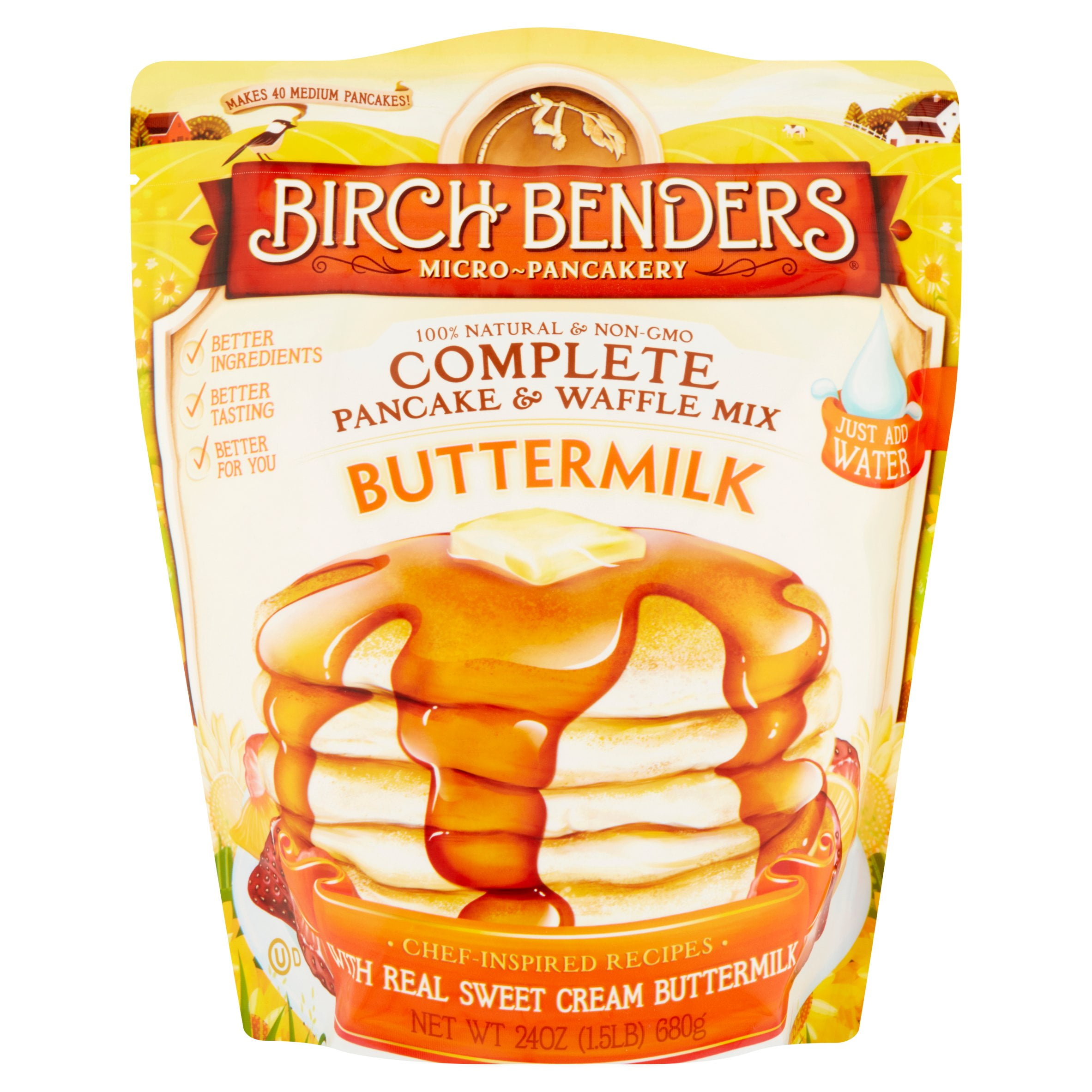 Birch syrup sweetener for pancakes or waffles.