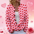 thumbnail image 2 of Cardigan Sweaters for Women Hemlock Heart Cardigan Sweater for Oversized Valentine Cardigan Cute Love Print Open Front Knit Sweaters Coat With Pockets Sweater, 2 of 6