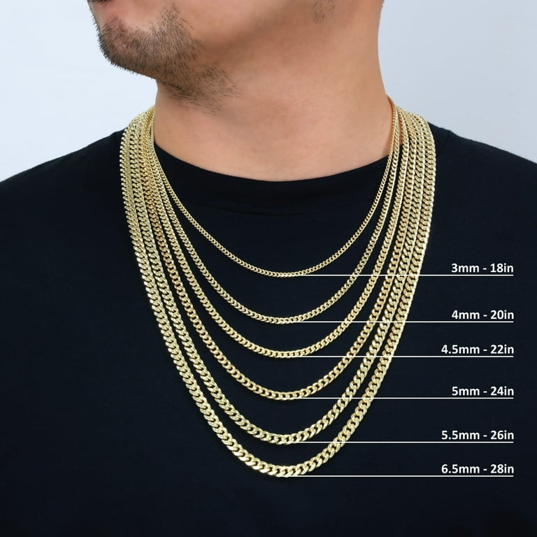Nuragold 10K Real Yellow Gold Miami Cuban Link Chain Necklace 16