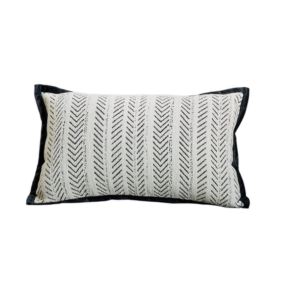 Boho Throw Pillow Covers 12x20 Inch Set of 1, Stripe Textured Decorative Couch Pillow Cases for Bed, Sofa, Living Room, Bedroom, Farmhouse Home Accent Cushion Covers, White