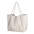 thumbnail image 1 of Bolso HOXIS Oversize de piel sintética para mujer, color marfil, 1 of 6