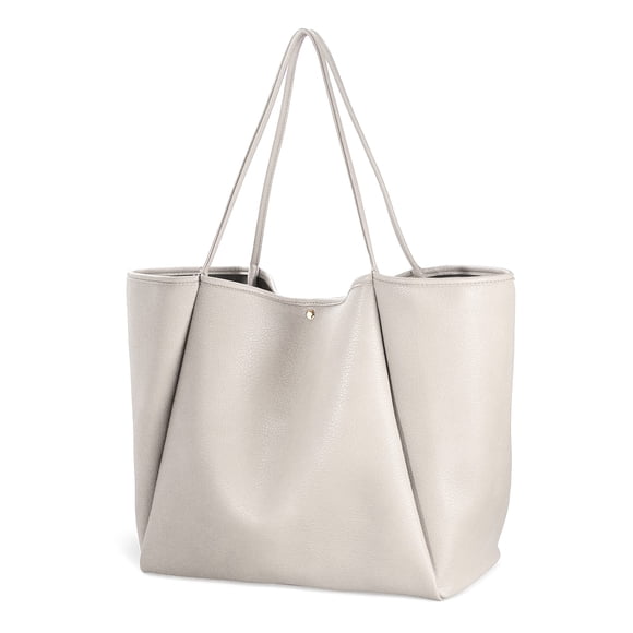 Bolso HOXIS Oversize de piel sintética para mujer, color marfil