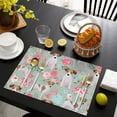 thumbnail image 3 of Jack Russell Terrier Dog and Flower Summer Placemats Table Placemats Set Of 6-Linen Kitchen Washable Placemats Table Mats 11.8"x17.7"Non-Slip Heat Resistant, 3 of 5