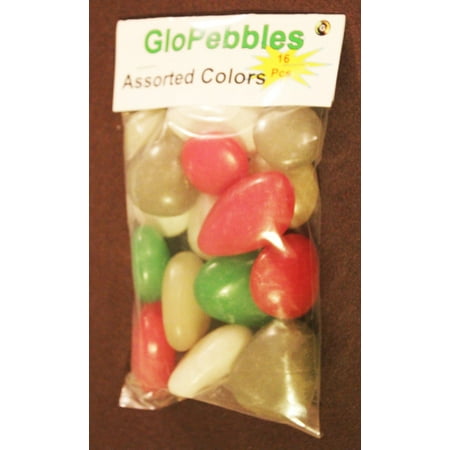 Glow in the Dark Stone Pebbles-16 Count-White glows