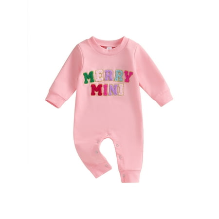 

Eyicmarn Baby Long Sleeve Rompers Newborn Casual Fuzzy Letter Round Neck Bodysuit Infant Loose Fit Jumpsuits