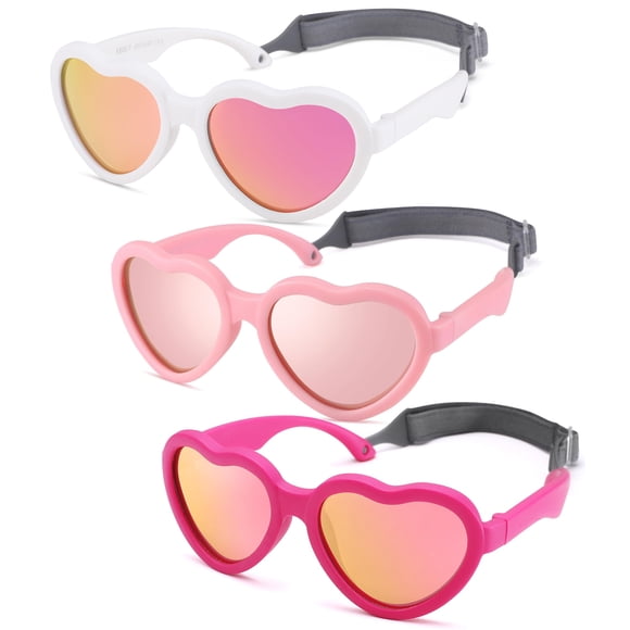 Gafas de Sol Polarizadas para Bebé NULOOQ Flexibles en Forma de Corazón 0-24 Meses