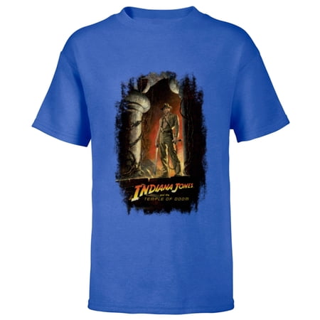 Lucasfilm Indiana Jones and the Temple of Doom Poster Art – Short Sleeve T-Shirt for Kids – Customized-Royal