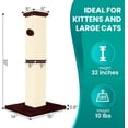 thumbnail image 2 of Cat Scratching Post 32 Inch for Indoor Large Cats and Kitten, Nature Sisal Tall Cat Scratch Post, Sisal Cat Scratcher Improve Cat's Scratching Habits and Protect Your Furniture, Beige, 2 of 14