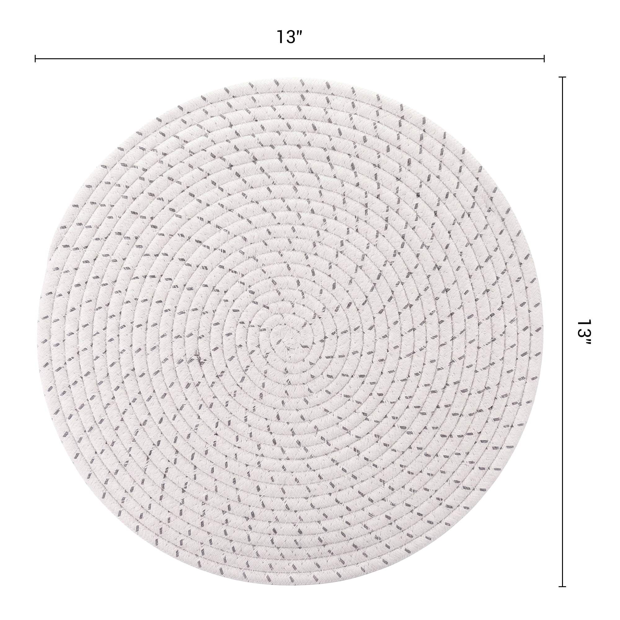 Unique Bargains 4Pcs Round Woven Table Placemats Gray 13x13inch