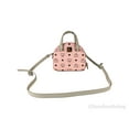 thumbnail image 2 of MCM Signature Soft Pink Diamond Logo Leather Mini Round Top Tote Crossbody Bag, 2 of 4