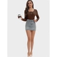 thumbnail image 6 of Women's Shirts Long Sleeve Casual Fall Top Button Ribbed Knit Basic Blouses, 6 of 6