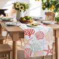 thumbnail image 2 of Table Runner 36 Inches Long for Kitchen Dining, Red Orange Coastal Dresser Scarf Farmhouse, Dining Table Decorations for Wedding/Parties, Summer Beach Coral Shell Ocean 13 x 36 In, 2 of 9