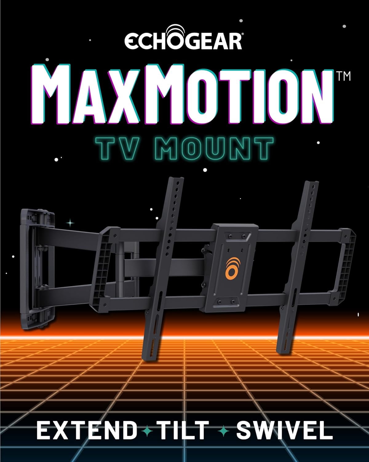 ECHOGEAR MaxMotion TV Wall Mount for 42”- 90” TVs up to 125lbs – Full Motion Tilts, Swivels, Extends