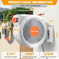 thumbnail image 2 of Bingirl Retractable Garden Hose Reel 1/2 Inch*100 Ft - UV Resistant, Heavy Duty with 9 Function Sprayer Nozzle, 2 of 8