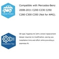 thumbnail image 3 of OEM-Spec Clear Lens Fog Light Kit w/Chrome Trim Fog Bezel Covers, On/Off Switch Relay Wiring Harness, For Mercedes-Benz 2008-2010 W204 C-Class(Not For AMG), 3 of 8