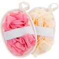 thumbnail image 1 of wonima11 2Pcs Loofah Sponge Dual Sided Exfoliating Shower Scrubber, Luffa Sponge Pads for Women Men Clean Care (Beige & Pink), 1 of 1