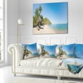 thumbnail image 3 of Designart Beach with Chairs and Umbrellas - Seashore Photo Throw Pillow - 18x18, 3 of 5