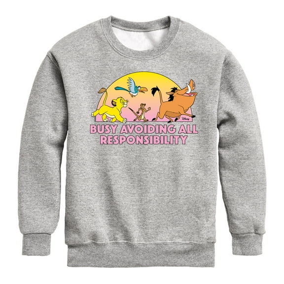 The Lion King - Avoiding All Responsibility - Toddler & Youth Crewneck Fleece Sweatshirt