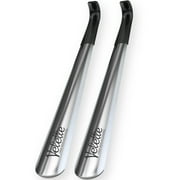 Metal Shoe Horn, 2 Pack- 16.5" Long- Long Handle Shoe Horn for Seniors, Men, Women and Kids