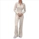 thumbnail image 1 of Conjunto de Dos Piezas para Mujer, Pantalón Deportivo de Pierna , Media Cremallera, Larga y Cuello en V. Caqui M, 1 of 6