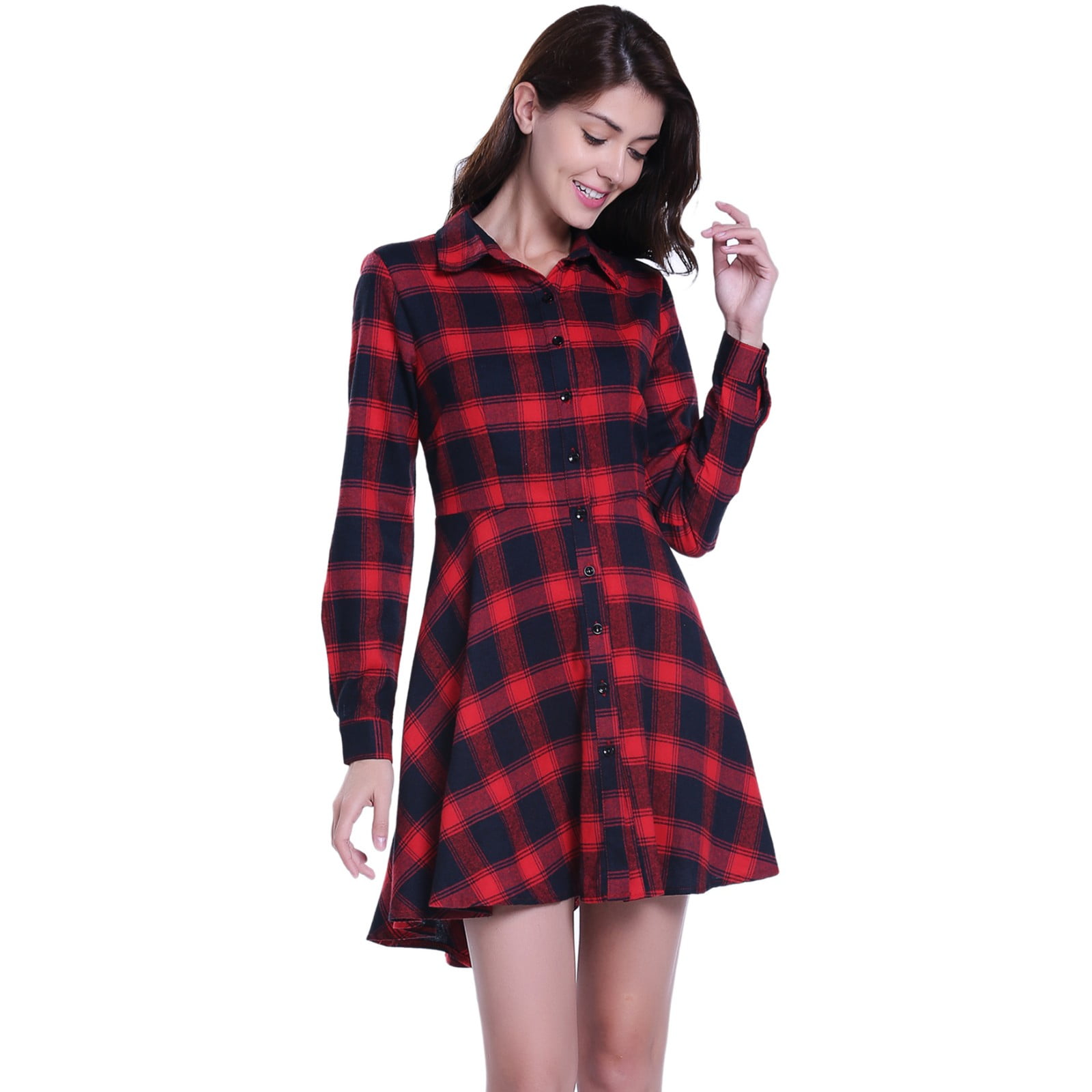 plaid dress long sleeve